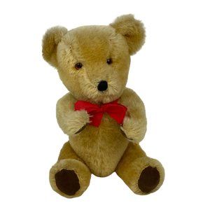 Vintage The Dean's/Gwentoy Group UK Stuffed Teddy Bear Jointed Rattle 14"